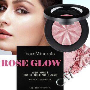 bareMinerals Gen Nude Highlighting Blush* ~ Rose Glow (Soft Pink) 3.2g NIB